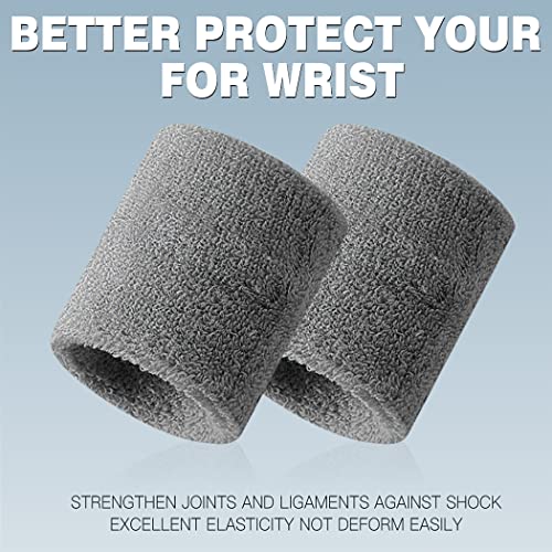 BEACE Sweatbands Sports Wristband for Men & Women -8pcs Moisture Wicking Athletic Cotton Terry Cloth Sweatband for Tennis, Basketball, Running, Gym, Working Out - color: 8G