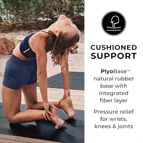 Plyopic Ultra Grip Pro Yoga Mat – Extreme Non-Slip Grip for Dry & Sweaty Practice, Alignment Lines, Cushioned Support, Extra Wide 72 x 26 in, for Yoga, Pilates & Hot Yoga - color: PoseMap Alignment - Signature Black