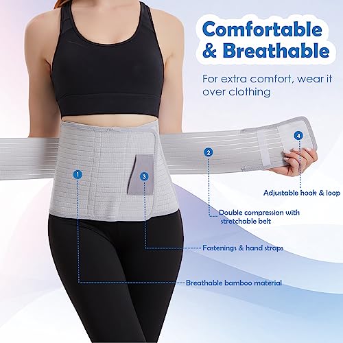 Paskyee Postpartum Belly Band, C-Section & Post Surgery Support Wrap(Grey, S/M) - color: Grey, size: S/M
