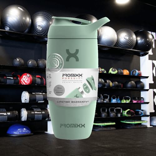 Promixx Pursuit Shaker Bottle Insulated Stainless Steel Water Bottle and shaker Cup, 18oz, Seagrass Green - color: Seagrass Green
