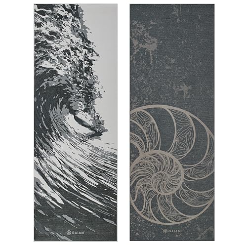 Gaiam Yoga Mat - Premium Print Reversible Extra Thick Non Slip Exercise & Fitness Mat for All Types of Yoga, Pilates & Floor Workouts - color: Spiral Motion