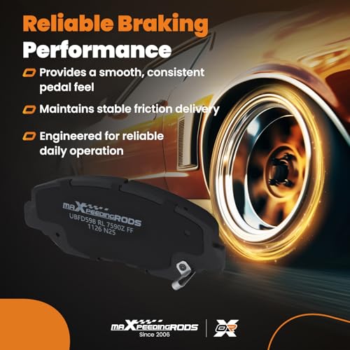 maXpeedingrods D914 P-914 NAO Ceramic Front Brake Pad Set for Acura ILX 2013-2015, for Honda Accord 2003-2017, Civic 2012-2021, CR-Z 2016, Element 2003-2011, CR-V - size: D914&P-914