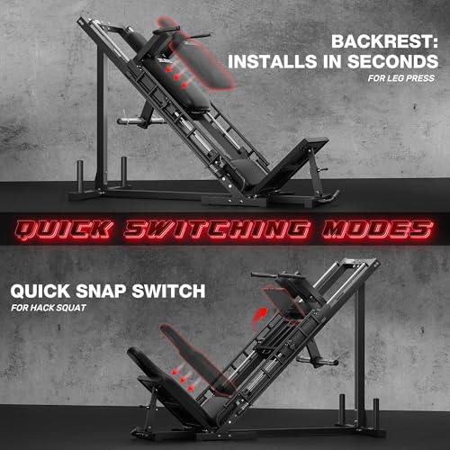 JELENS Leg Press Hack Squat Machine, Leg Machine for Home Gym with Linear Bearing, L11 Professional Adjustable Leg Exercise Machine, Lower Body Workout - color: Black, size: 260LB Colored Weights Package