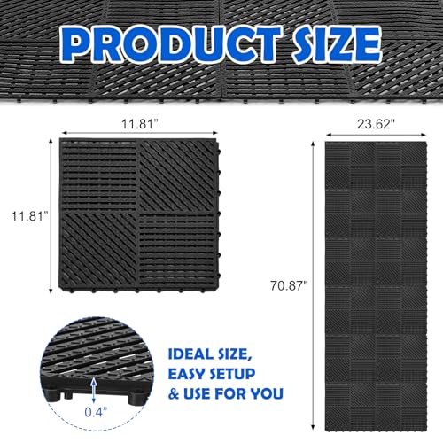 Dunzy 70.87" x 23.62" Non Slip Rubber Restaurant Floor Mats Grade Grease Restaurant Floor Mats Heavy Duty Commercial Anti Fatigue Drainage Rubber Pads for Kitchen Bar Use Wet Area