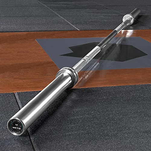 METIS 33lb 6ft Olympic Barbell - Olympic Barbell Bar with Optional Pair of Olympic Weight Plates | Olympic Barbell Set | Olympic Bar Strength Training Equipment - size: Barbell + 44lb Weight Plates (Pair)