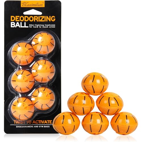 MAXIMILIAN Shoe Deodorizer Balls 6pcs Orange Shoe Fresheners Balls | Shoe Freshener Balls,Shoe Balls Odor Eliminator,Sneaker Balls Deodorizers Strong,Shoe Odor Elimination for Shoes Wardrobe