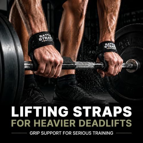 Battle Bunker Lifting Wrist Straps for Weightlifting - Deadlifts & Pull-Ups | Improve grip strength during strength training.Reduce wrist pain with these cotton lifting straps,gym straps for men & women - color: Black