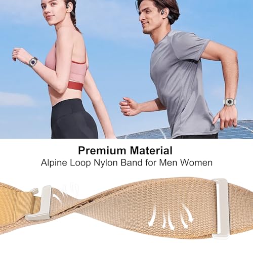 Alpine Loop Compatible with Apple Watch 3 Band 49mm 46mm 45mm 44mm 42mm 41mm 40mm 38mm Men Women, Nylon Sport Loop for Apple Watch Ultra 2/1 iWatch Series 11 10 9 8 7 6 5 4 3 2 1 SE - color: Pink Sand