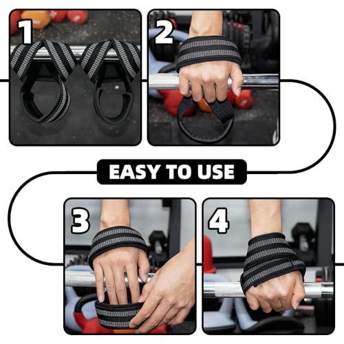 2 Pcs Figure 8 Straps, Wrist Protection and Slip Resistance During Exercise with Figure Eight Wrist Straps, Suitable for Strength Training Exercises Such as Deadlifts in the Gym