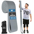 Premium 76" Extra Long Resistance Band for Working Out, 3" Wide Non-Slip Fabric Exercise Band for Stretching, Yoga, Strength Training & Physical Therapy - color: Gray