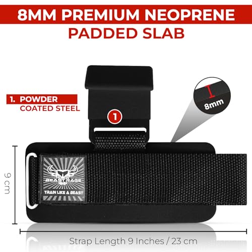 BEAST RAGE Weight Lifting Hooks (Pairs) for Men Anti Slip Durable Coated Grip Wrist Straps for Pull Ups Deadlift Strength Fitness Bodybuilding Women Hook Exercise - color: Black