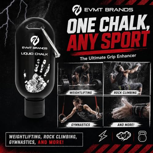 EVMT Brands Liquid Chalk, Mess Free Gym Chalk for Weightlifting, Gymnastics, Rock Climbing, Dancing. Sweat Resistant and Long Lasting for Stronger Grip. - color: A2-4pk Cl