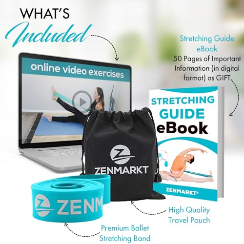 Ballet Stretch Bands for Flexibility, Strength and Dance Training | Ideal for Ballet, Gymnastics, Cheerleading and Pilates, Perfect for Practice, Training and Competitions - color: Teal