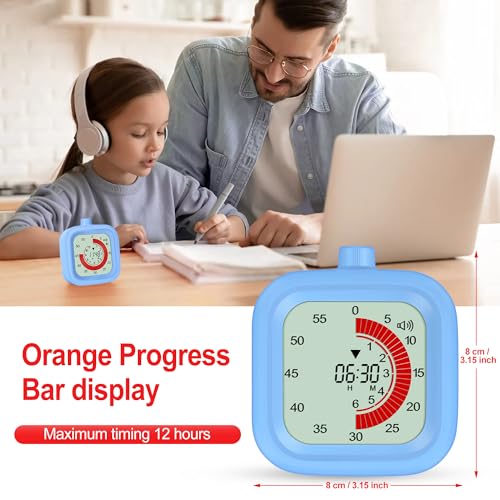 Digital Visual Timer for Kids 12hours Countdown countup Kitchen Timer Student Timer Gym Timer (White) - color: White