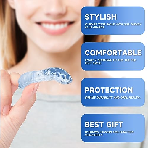 Blue Mouth Guards for Kids,4 Pack Small Szie, 1 Storage Case Included