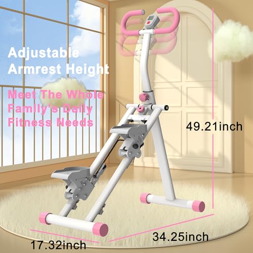 Stair Stepper for Home, Vertical Climber Machine for Full-Body Exercise,265lbs Home-Upgrade Climber Fitness Equipment with Stable Frame Adjustable Handlebar for Women Men - color: Pink