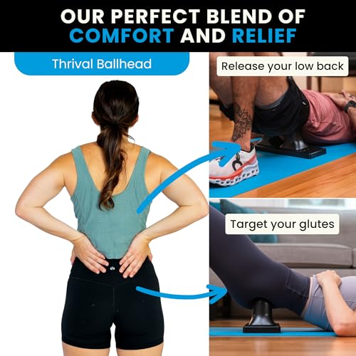 Thrival Ballhead - Fully Adjustable Psoas Muscle Release Tool with Thrival App for Hip Flexor, Glute, Iliacus, and Neck Pain - Lower Back Pain Relief, Trigger Point & Myofascial Release - Carbon Black - color: Carbon Black, size: Thrival Ballhead