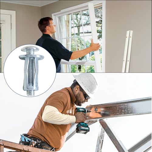 M5 x 25 Hollow Door Anchor Set, 20 Pack | Metal Cavity Fixing, Aluminium Cladding, Extra Short Wall Anchors for Steel Pipe Iron Sheet Plastic Sheet - size: 20 Pack M5 x 25