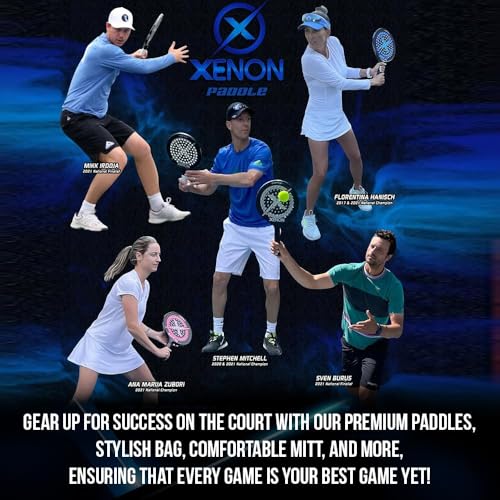 Vector Pro Spin Max Version 2 Platform Tennis Paddle by Xenon Paddle, Oversize Head, Even Balance Point, Medium Firmness Foam Core, Power and Control, 4.25” Grip, White
