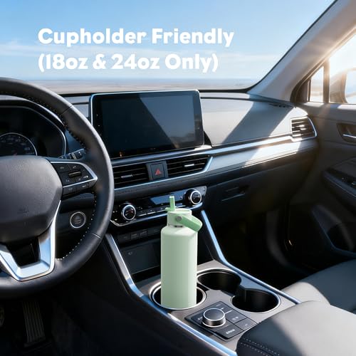 POWCAN 18 oz Insulated Water Bottle: Leakproof, Cup Holder Friendly, Standard Mouth, Top Handle, Stainless Steel Water Bottle for Women, Student, Teacher, Nurse, Commuter, Gift for Girl (Mint Dew) - color: Mint Dew, size: 18 Ounces