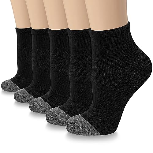5 Pairs Copper Compression Socks for Women & Men - Ankle Plantar Fasciitis Arch Support Running Socks for Athletic - color: 04 a Black, size: Large-X-Large