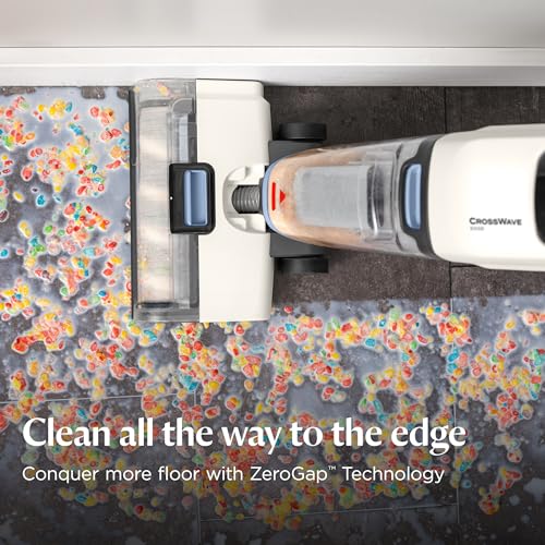 Bissell CrossWave Edge Zero-Gap Wet Dry Vacuum Mop, 4111A | Powerful suction for tile floors and stain removal; zero-gap edge reaches baseboards and corners - style: CrossWave Edge