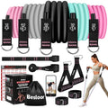 Resistance Band Set. Exercise Bands with Handles, Door Anchor and Ankle Strap. Home Gym, Supports Full-Body Workouts - with Training Guide and Fitness Video