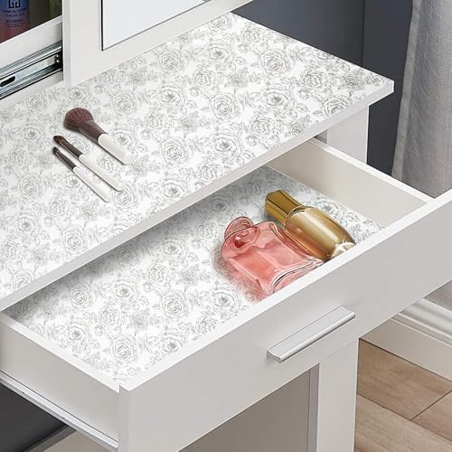 Drawer and Shelf Liner, Non-Slip Kitchen Cabinet Liners Non-Adhesive Thick Strong Grip Waterproof Washable Mats Protect Dresser Shelves Cupboard Bathroom Cabinets, Rose, 12 in X 10 FT - color: Rose, size: 11.8"W x 118"L