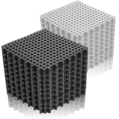 Tinideya 50 Pcs Drainage Interlocking Floor Tiles, 12'' x 12'' Soft TPE Non Slip Shower Floor Tiles for Pool Bathroom Shower Balcony Patio Locker Room Basement Stairs(Dark Gray and White) - color: Dark Gray and White