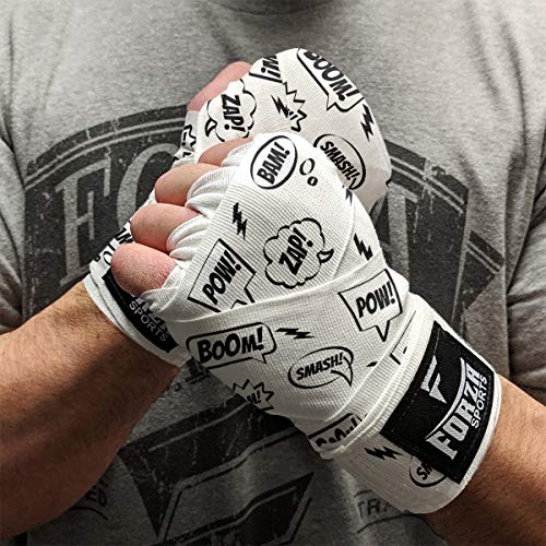 Forza Sports 180" Mexican Style Boxing and MMA Handwraps - color: Comic Book White