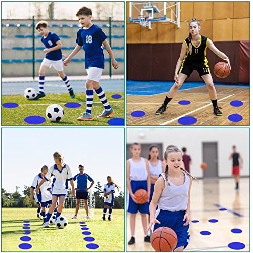 Spot Markers 4inch 9inch Rubber Agility Dots Flat Cones Non Slip Sports Dots Floor Spots Agility Markers for Kids Soccer Football Basketball Speed Agility Training - style: 12pcs Blue 9inch
