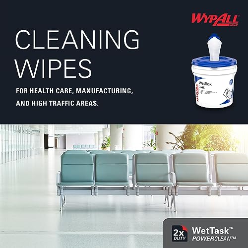 WypAll PowerClean WetTask Wipes for Solvents System (06006), Center-Pull, White, Refill Only (275 Sheets/Roll, 2 Rolls, 550 Sheet Total)