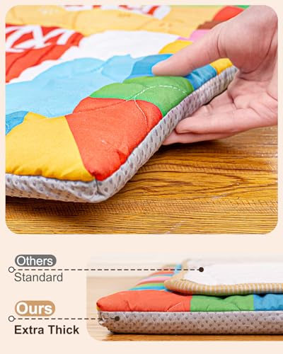 Baby Play Mat, 50x50 Playpen Mat with Machine Washable Cover | Removable, Thicken Cushioning Playmats for Baby, Non-Slip Bottom, Easy to Clean for Infants, Farm - color: Farm, size: 50" X 50"