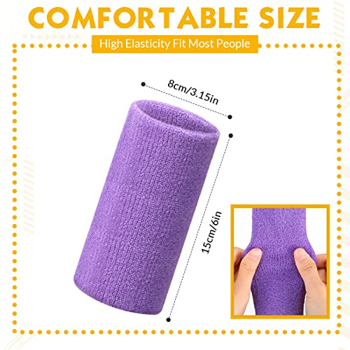 Lenwen 4 Inch Wrist Sweat Bands for Men Women Absorbent Tennis Wristbands Cotton Terry Cloth Sports Wrist Sweatbands for Tennis Basketball Football Running Gym Workout - color: Neon Color