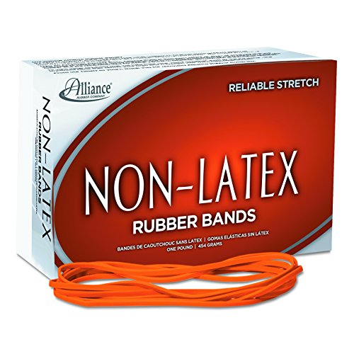 Alliance Rubber 37176#117B Non-Latex Rubber Bands,1 lb Box Contains Approx. 250 Bands (7" x 1/8",Orange),(Pack of 10) - size: 7 x 1/8 Inches (Pack of 10)
