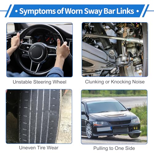 Front Stabilizer Bar Links with 2 Pcs Bushing for Jeep Patriot 2007-2017 for Dodge Caliber 2007-2012 Sway Bar Link Kits No.K80258 1 Set
