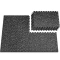 PRAISUN 0.56" Rubber Top Gym Flooring, Heavy Duty Interlocking Gym Mats for Home Gym, Non-Slip Workout Mat, 24 x 24in Large Gym Floor Mat, Protect Floors from Weights & Equipment, 24 Sq Ft, Black/Grey - size: 6 Tiles (24 Sq Ft)