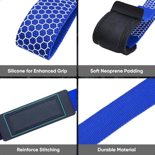 Weight Lifting Straps for Weightlifting, Lifting Wrist Straps Gym, Deadlift Strap, Anti Slip Silicone Weightlifting Strap Men Women Powerlifting, Strength Training - color: Blue, size: 2 Pair