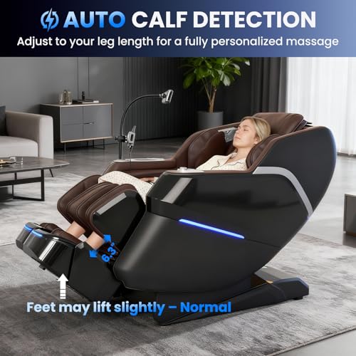 4D Massage Chair Full Body with Space Walk & Ankle Stretch, 2026 Zero Gravity 55“ SL-Track Shiatsu Massage Chair Recliner, Electric Calfrest Extension & Foot Rollers, AI Voice Control S002 Black - color: Black