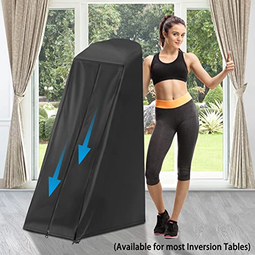 Inversion Table Cover - Dustproof and Waterproof Inversion Equipment Protection Covers (47" L X 28.3" W X 63" H) - Keep Your Inversion Table Safe from Dirt and Scratches - color: Black