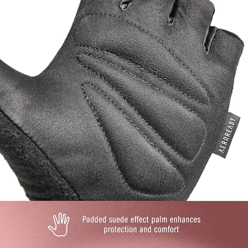adidas Essential Training & Weightlifting Gloves, Fingerless Workout Gloves - color: Pink, size: Large