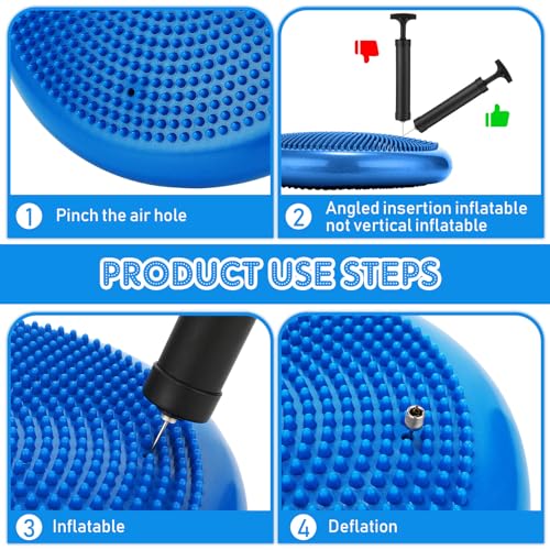 Jerify 4 Pcs Wiggle Seat Flexible Inflated Wobble Cushion Stability Balance Pad Balance Disc Sensory Seat for Men Women Fitness Physical Exercise Improving Posture Home Office - color: Fresh Colors
