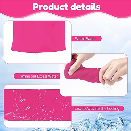 Honoson Cooling Towel Bulk - Neck & Face Cool Chilly Towels Microfiber Breathable Sport Sweat Rag for Gym, Yoga, Travel, Camping, Running, Outdoor - color: Fluorescent Pink, size: 32"x12"