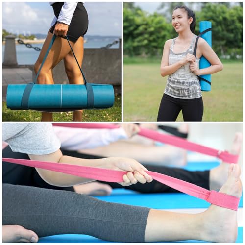 PATIKIL Yoga Mat Strap, Adjustable Yoga Mat Carrier Straps Sling Cotton Anti Slip Mat Holder Stretching Band - color: Red