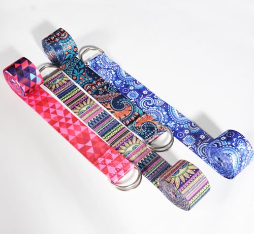 1Pcs Mandala Print Yoga Strap, 6ft Adjustable Stretch Belt with D-Ring, Polyester Fitness Band for Stretching, Pilates, Gym, Back Training and Physical Therapy
