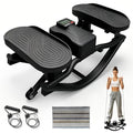 Rock Stepper, Side to Side Rock Stepper Exercise Machine, Low-Impact Balance Board with Digital Counter and Resistance Band, 330 LBS Weight Capacity for Full Body Workout Balance - color: Black