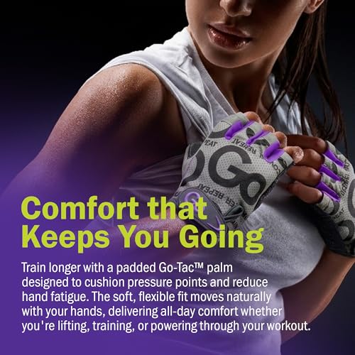 GoFit GoFit GF-WGTC-PPL Women's Pro Trainer Gloves