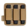 Savior Equipment Tactical Pistol Mag Pouch 9mm .40 45acp Open-Top Single & Double Stack Mag Holder Softshell Mags Storage Universal Magazine Carrier, Elastic Band to Hold Tight, Hook-Backed Panel - color: Dark FDE (3-Slot)