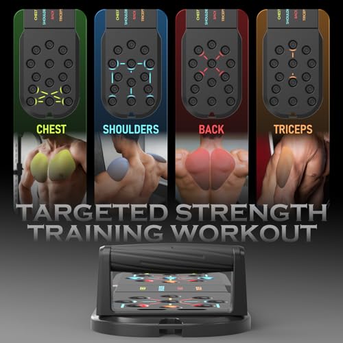 Push Up Board Fitness, Workout Home Gym Equipment, 20 in 1 Exercise Pushup Bar Handles for Floor, Strength Training Equipment for Men - color: Black