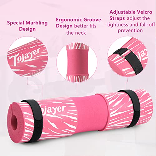 Squat Pad Barbell Pad for Workout, Neck & Shoulder Protective Foam - color: Pink